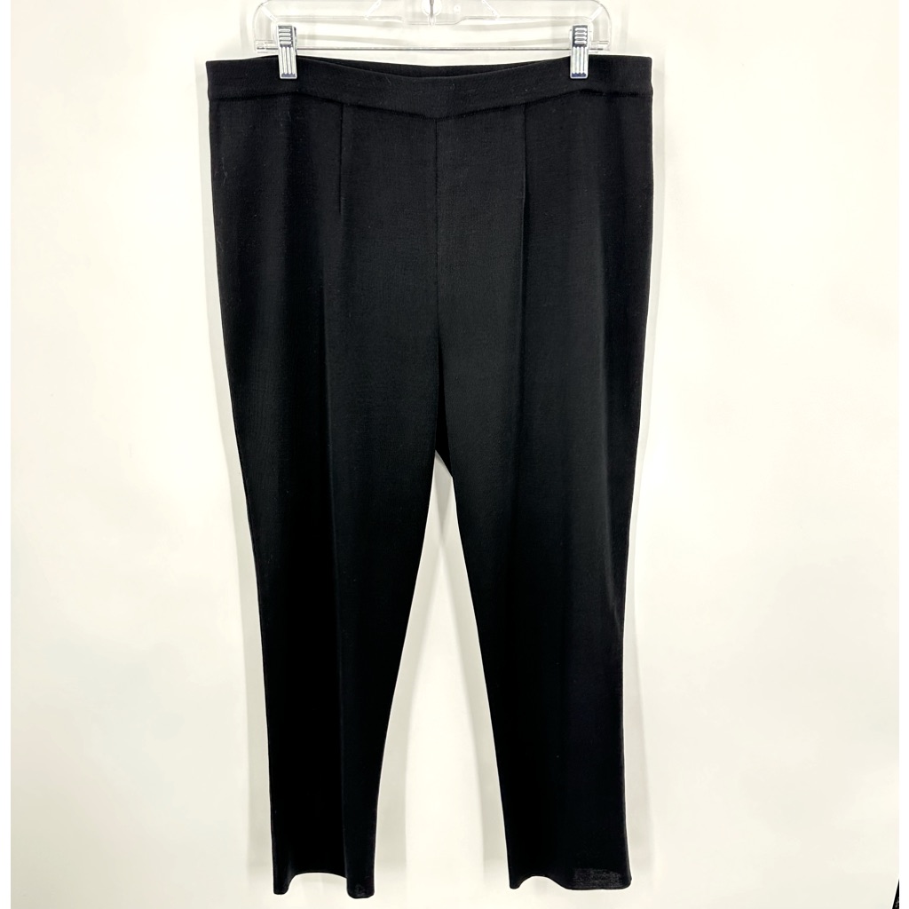 Misook Straight Leg Knit Pull-On Pants Black Size 0x , Xl